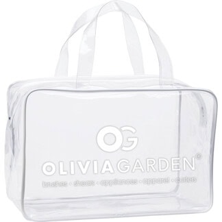 Olivia Garden Clear & White Zip Gift Bag, Clear, Empty