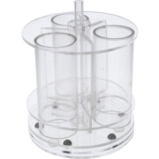 Cosmetics Organiser Crystal with 3 Revolving Compartments, 10 x 10cm, Empty