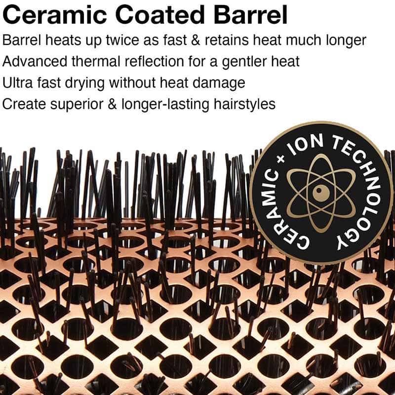 Olivia Garden HeatPro Ceramic & Ion Copper Brush Display: 4 Brushes & Basket - Image 3