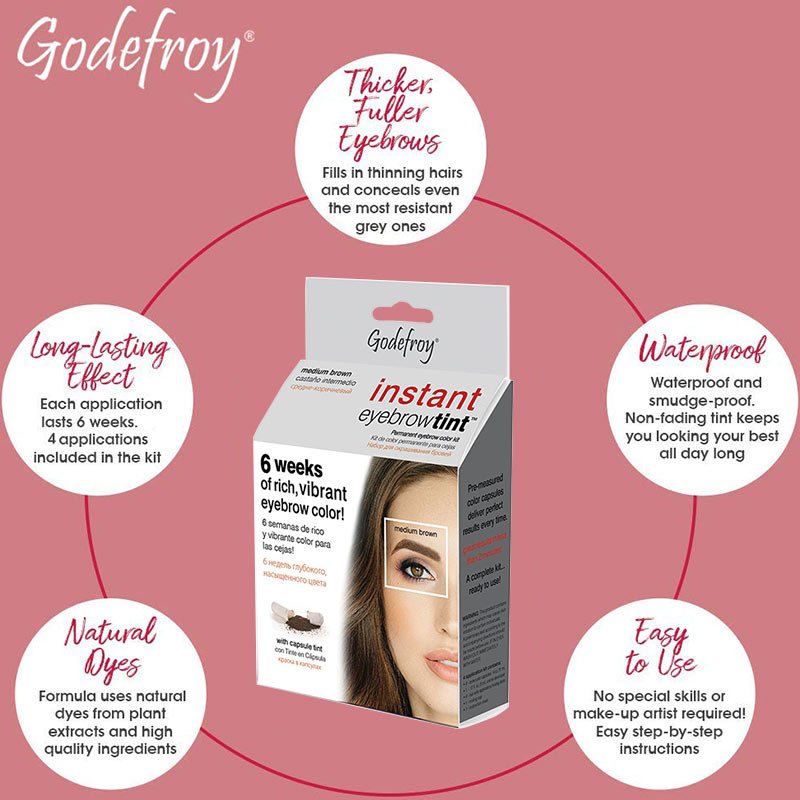 Godefroy Instant Eyebrow Tint Kit, Light Brown - Image 3