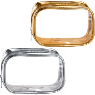 Qosmedix Cosmetic Bag Clear Precious Metals