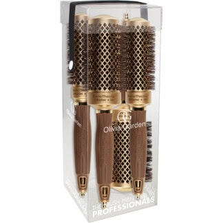 Olivia Garden NanoThermic Ceramic & Ion Brush Set: 4 Brushes & Clear Box