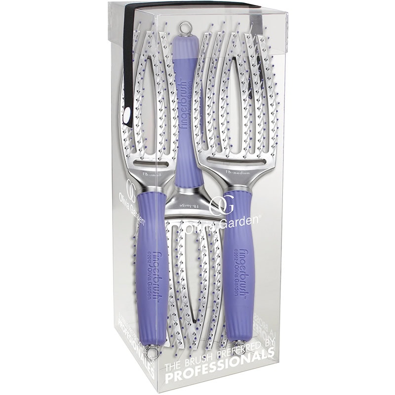 Olivia Garden FingerBrush Brush Set: 3 Brushes & Clear Box