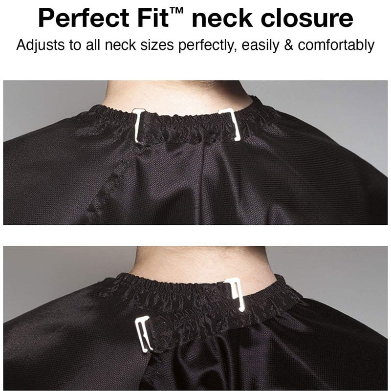 Olivia Garden Urban Chic Black Chemical Cape with Ruffle, Hooks - Image 2