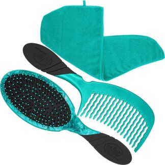 WetBrush Pro Detangler TLC Kit with Turban, Brush, Comb & Towel