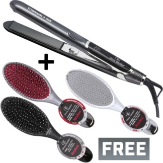 Olivia Garden Titanium & Ion High Performance Iron, 235˚C, 25mm & Free Gifts Promotion