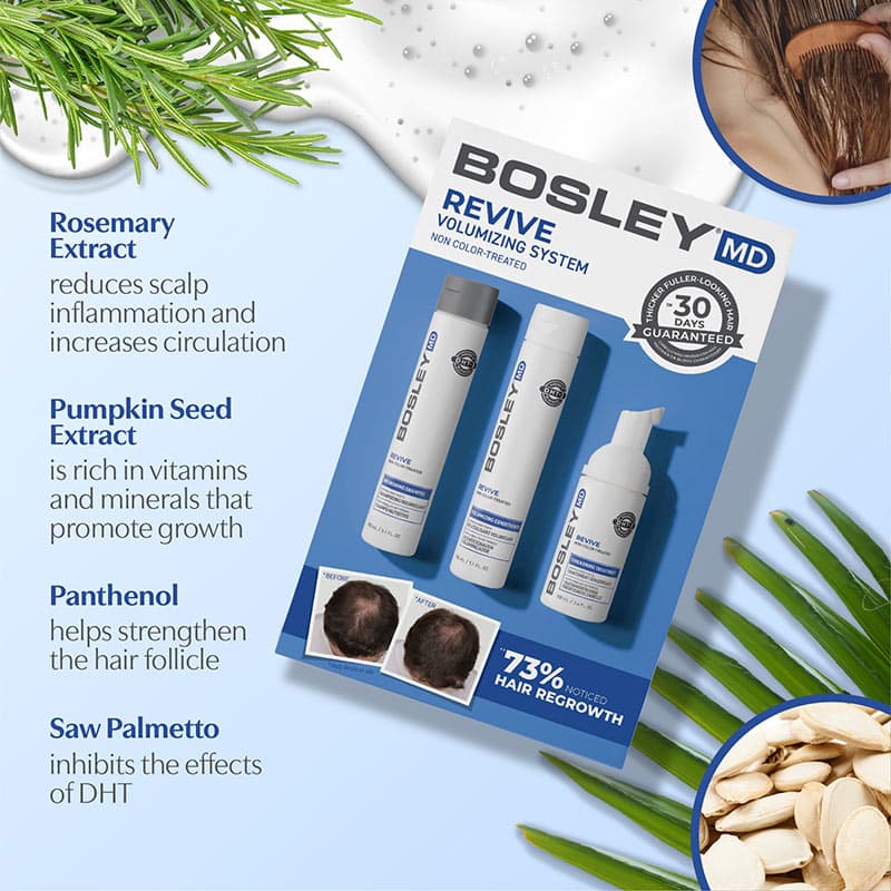 Bosley Revive for Non-Coloured Visibly Thinning Hair Starter Pack, 3 Pieces - Image 9