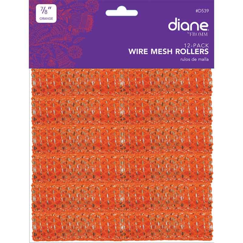 Diane Plastic Wire Mesh Rollers - 22mm, 16/Pack, Orange