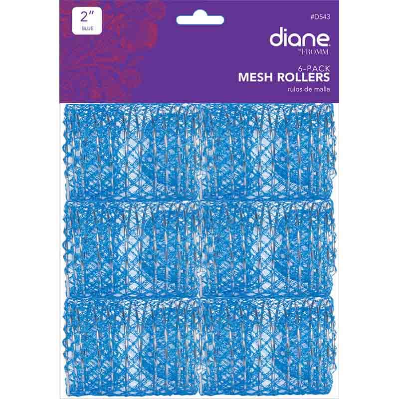 Diane Plastic Wire Mesh Rollers - 51mm, 6/Pack, Blue