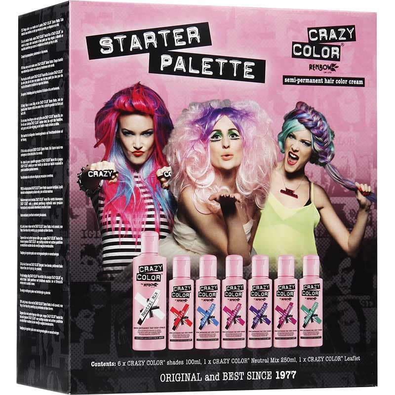 Crazy Color Starter Palette Semi-Permanent Hair Colour 7 Piece Kit