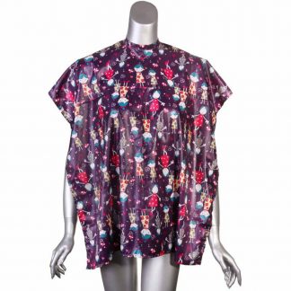 Kids Cape Purple with Girls Pattern, Hook & Loop