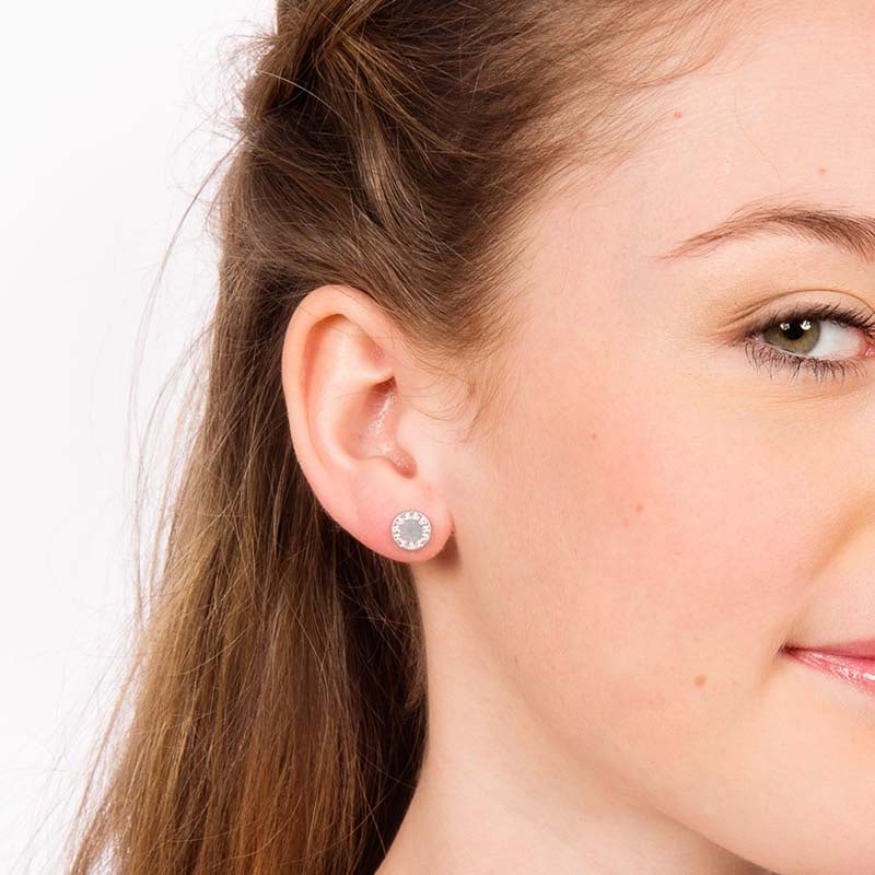 Blomdahl Silver Titanium Earrings - Golden Rose Puck - Image 2