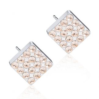 Blomdahl Silver Titanium Earrings - Golden Rose Square