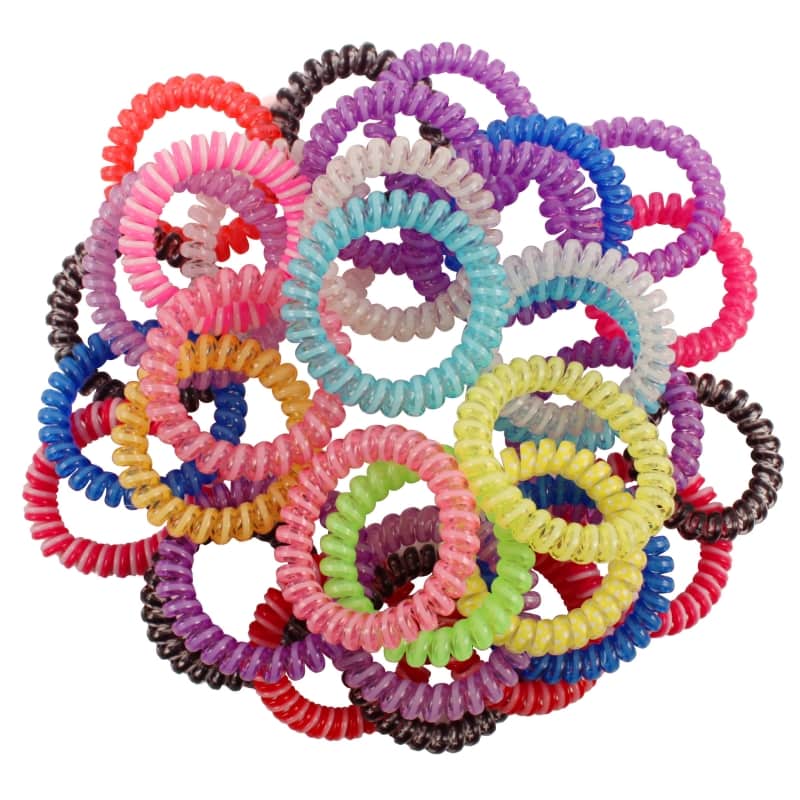 EZ Bobbles Hair Elastic Rings, Assorted Candy Cane, Large, 3/Pack