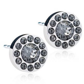 Blomdahl Silver Titanium Earrings - Black Diamond Halo