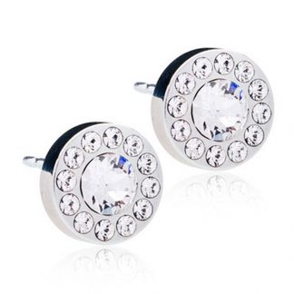 Blomdahl Silver Titanium Earrings - Crystal Halo