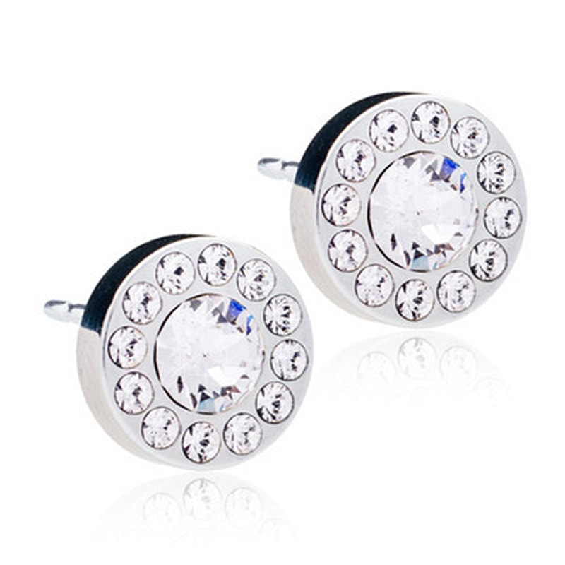 Blomdahl Silver Titanium Earrings - Crystal Halo
