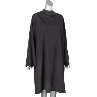 Salon Quality Cape Black Microfiber with Sleeves, Hook & Loop