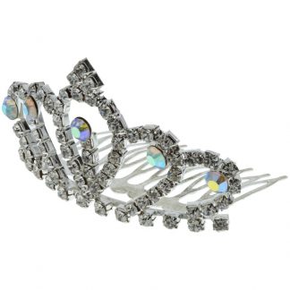 Bridal Hair Comb Diamante Crown Tiara, Medium