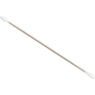 Qosmedix Disposable Swab Wooden Cotton Ear Buds, 152mm, 100/Pack