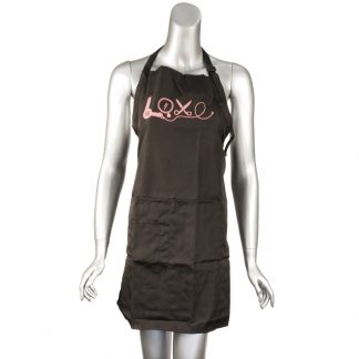 Apron Black with Pink Love Design
