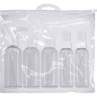 Qosmedix Travel Bottle Lotion & Spray Set, 5/Pack