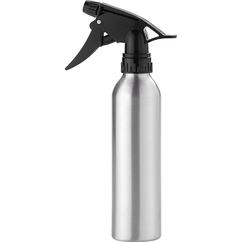 Qosmedix Spray Bottle - Aluminium with Black Trigger Sprayer, 240ml