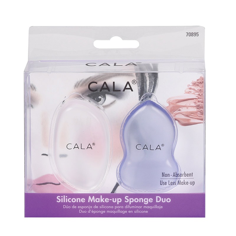 Cala Silicone Make-Up Sponge Duo, Square & Bobble