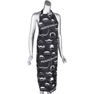 Apron Black & White Barber Moustache Design