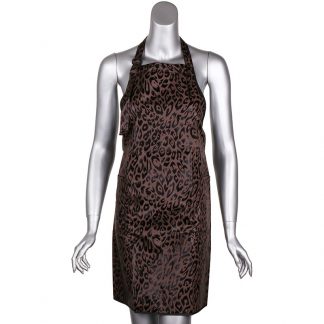 Apron Brown & Black Leopard Pattern