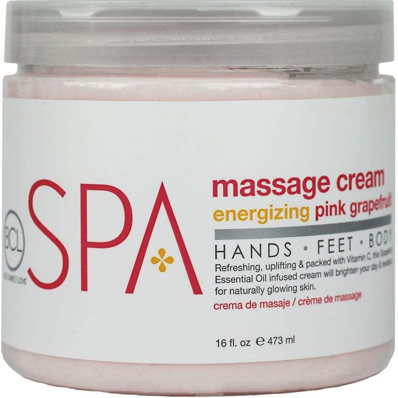 BCL Spa Energizing Pink Grapefruit Massage Cream, 473ml