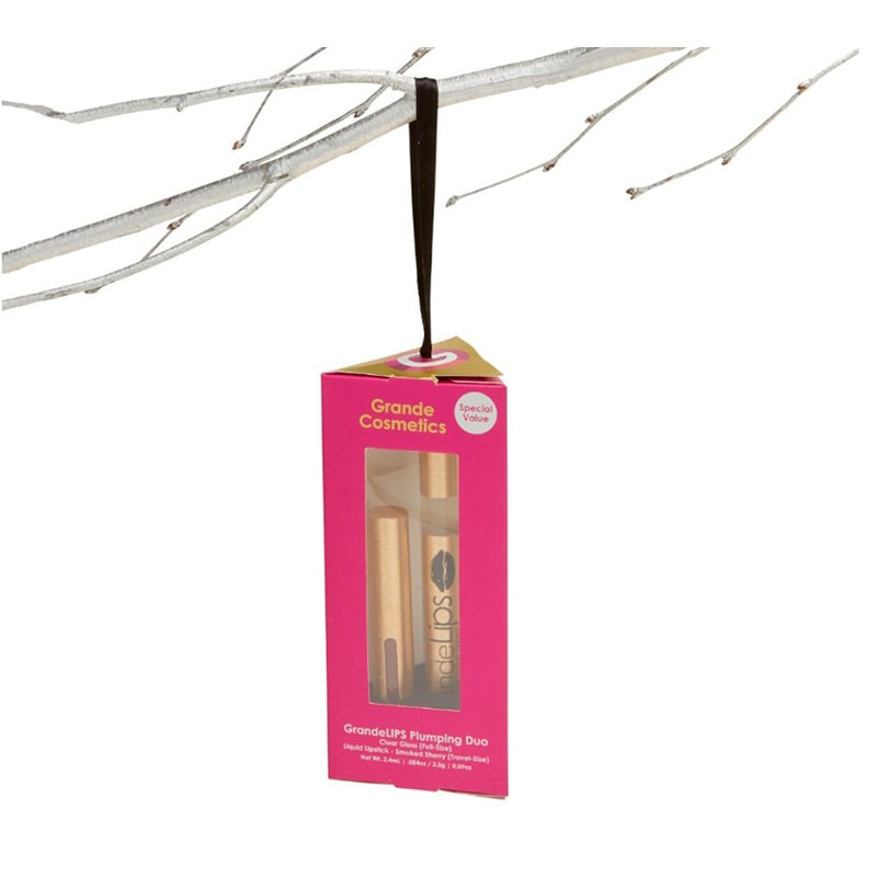 GrandeLIPS Plumping Duo Ornament Kit: GrandeLIPS Hydrating Lip Plumper Clear Gloss & Mini Smoked Sherry - Image 7