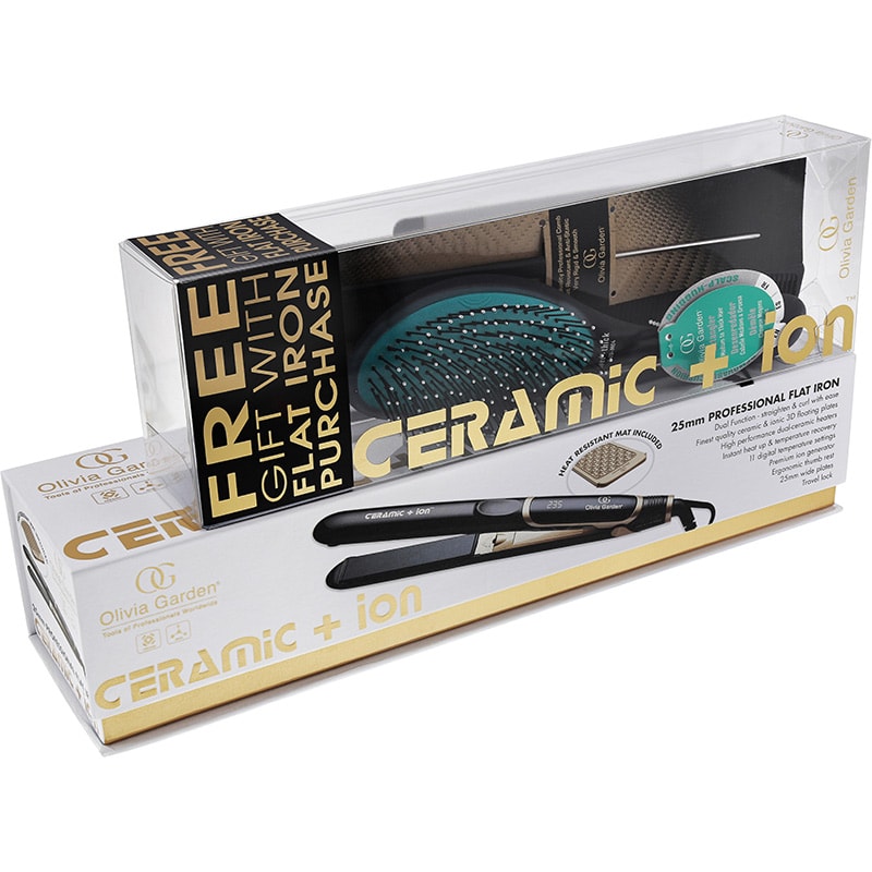 Olivia Garden Ceramic & Ion High Performance Iron, 235˚C, 25mm & Free Gifts Promotion - Image 2