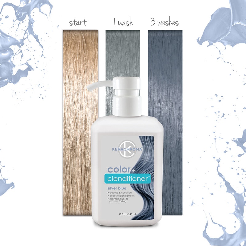 Kerachroma Pastel Color + Clenditioner, Silver Blue, 355ml - Image 2