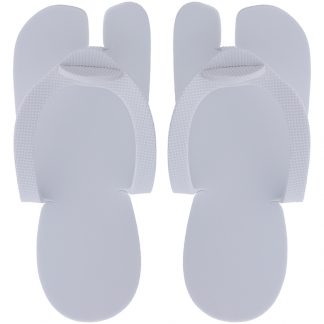 Disposable Slippers Pedicure with Toe Separator, Pair, White