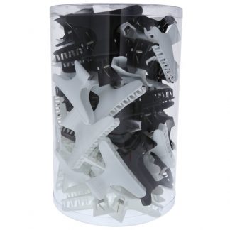 Butterfly Jaws Clips Tub, Black & White, 72/Tub