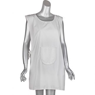 Pinafore Polyester & Cotton, Side Ties, White