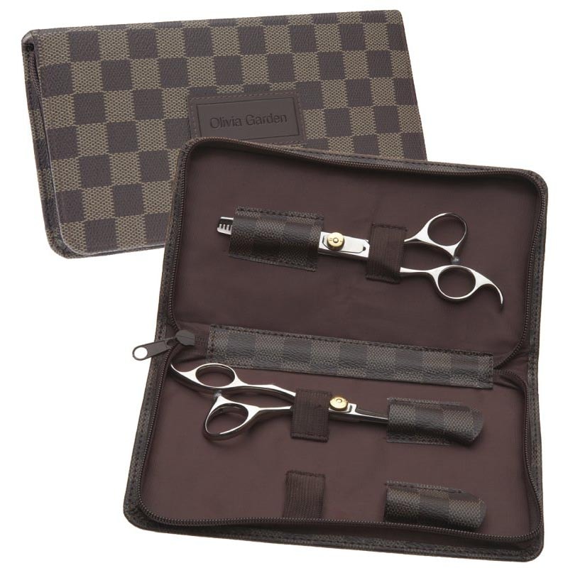 Olivia Garden SilkCut Offset Left-Handed Set: Scissor, Thinner & Case
