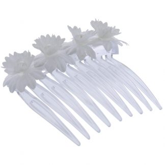Bridal Hair Comb Pearl Flowers on Comb