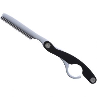 Pro Razor Folding Black & Silver Razor with Blade