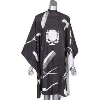 Salon Quality Cape Black & White Salon Tools, Nylon, Hook & Loop