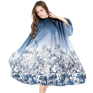 Salon Quality Cape Blue Abstract Design, Polyester & PVC, Hook & Loop