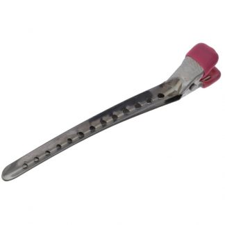 Sectioning Clip, No Teeth, Metal Duckbill, Pink Dipped, 10cm, Single