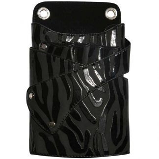 Scissor Pouch Black & Brown Zebra PVC, Empty