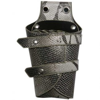 Scissor Pouch Grey Snake Polyurethane, Large, Empty