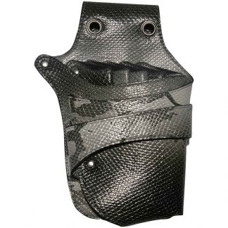 Scissor Pouch Grey Snake Polyurethane, Medium, Empty