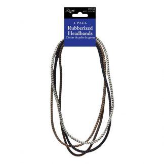 Diane Head & Pony Tail Holders - Rubberized Silicone, Assorted Colours, 4/Pack