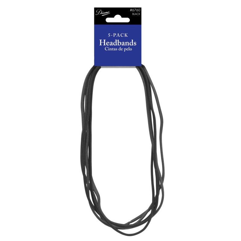 Diane Head & Pony Tail Holders - Smooth Silicone, Black, 5/Pack