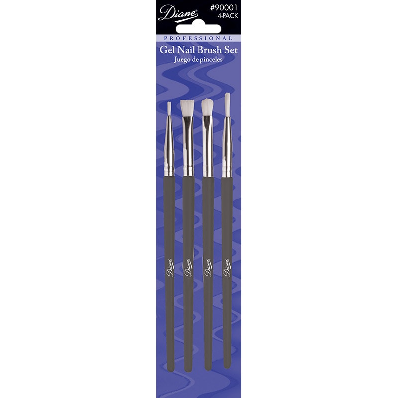 Diane Gel Nail Brush Set, 4/Pack