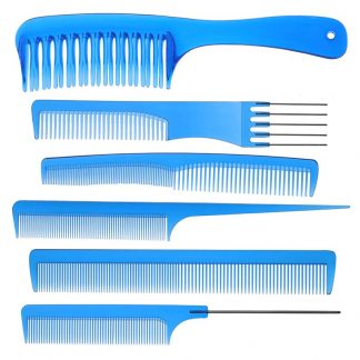 Pro Tip College Comb Set with Pouch, Blue, 6/Pack